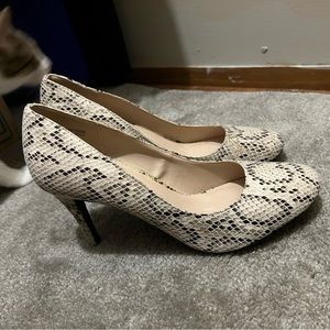 Faux Snake Print Heels